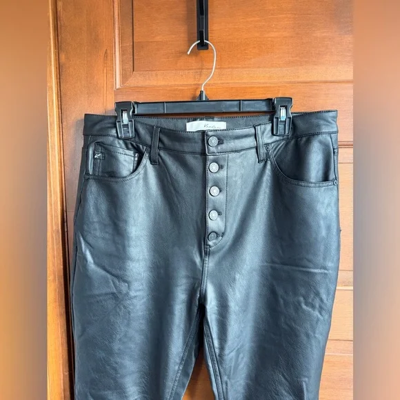 KanCan Faux Leather Button Fly Pant - Picture 2 of 5